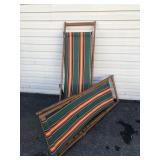 (2) Wooden Lounge Chairs
