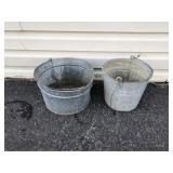 2 Galvanized Buckets