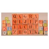 Vintage Alphabet Wood Block Set.