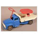 Buddy L Pressed Steel Dump Truck Riding Toy.