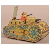 Marx Tin Lithograph Wind-Up Doughboy Tank.