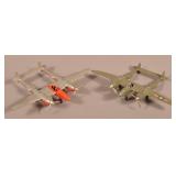 Two Hubley Diecast P-38 Airplanes.