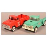 Two Buddy L Pressed Steel Pick-Up Trucks.