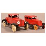 Two Wyandotte Pressed Steel Automobiles.