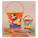 Mickey Mouse and Donald Duck Tin Lithograph Sand P