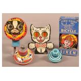 Five Tin Lithograph Toys.