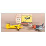 Hubley Diecast Helicopter and Airplane.