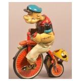 Linemar Tin Lithograph Popeye Cyclist Wind-up Toy.