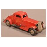 Marx Pressed Steel Wind-up Siren Fire Chief Car.