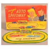 Auto Speedway Tin Lithographed Race Car Game.