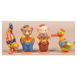 Four J. Chein & Co. Tin Lithograph Wind-Up Toys.