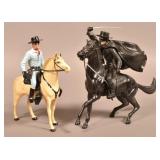 Plastic Lone Ranger & Zorro Figures.