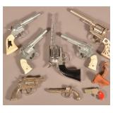 Eight Vintage Hubley Cap Pistols.