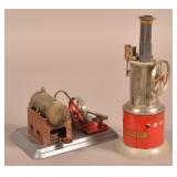 Two Vintage Steam Engine Toys.