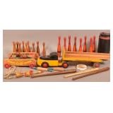 Lot of Vintage Wood Games and Toys.