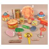 Lot of Vintage Music Boxes and Noise Makers.