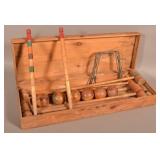 Antique Croquet Set in Original Wood Box.