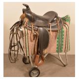 Tooled Leather Tack Decorated Western Saddle.