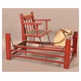 Antique Painted Wood Platform Rocking Horse.