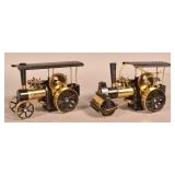 Wilesco Brass Live Steam Tractor and Roller.