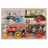 Four Vintage Cast Aluminum Steam Engine Toys.