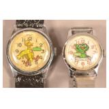 2 Swiss Sesame Street Character Wrist Watches.