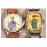 Two Vintage Dick Tracy Character Wrist Watches.
