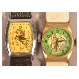 Two Vintage Roy Rogers Character Wrist Watches.