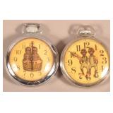 Two Ingraham Black Americana Pocket Watches.