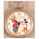 Mickey Mouse & Goofy Character Pocket Watch.