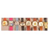 Eight Cartoon Character Wrist Watches.