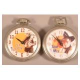 Tex Ritter and Tom Mix Cowboy Pocket Watches.