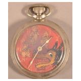 1934 Three Little Pigs Character Pocket Watch.