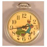 Rare Vintage Little Black Popeye Pocket Watch.