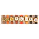 Eight Various Cartoon Character Wrist Watches.