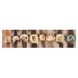 Eight Various Character Wrist Watches.