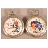 Two 1987 Baseball Player Pocket Watches.