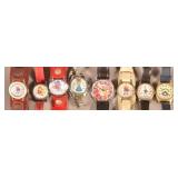 Eight Various Girl Character Wrist Watches.