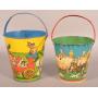 Two Vintage Tin Lithograph Sand Pails.