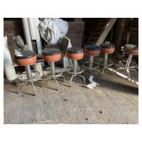 (3) Chrome Plated Vinyl Upholstered Diner Stools