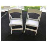 (10) White Padded Folding Chairs