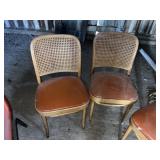 (15) Wicker Vinyl Upholstered Chairs