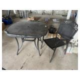Metal Patio Table with 4 Chairs