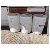 (3) 55 Gallon Poly Drums