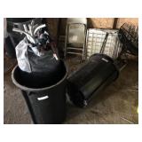 (2) Waste Cans with Garden Tools