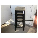 (4) Pressed Steel Bar Stools