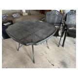 Metal Patio Table with 4 Chairs