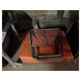 Vinyl Upholstered Seat with Stool