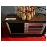 Motorola Radio with Miniature Bowling Pins