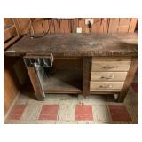 Fabricated 3 Drawer Wooden Workbench